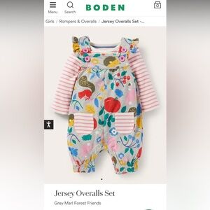 Baby Boden 2 pc Jersey Overalls Set Striped Long Sleeve Shirt, 12-18 months Fall